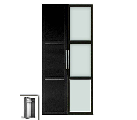 Jay 2 Door Panelled Wardrobe in Wenge and Metal