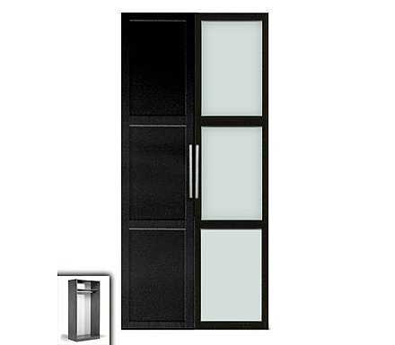 Parisot Meubles Jay 2 Door Panelled Wardrobe in Wenge and Metal
