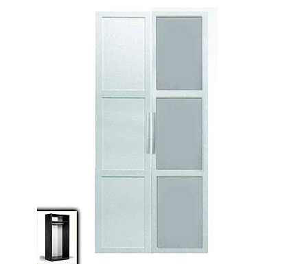 Jay 2 Door Panelled Wardrobe in White and Metal