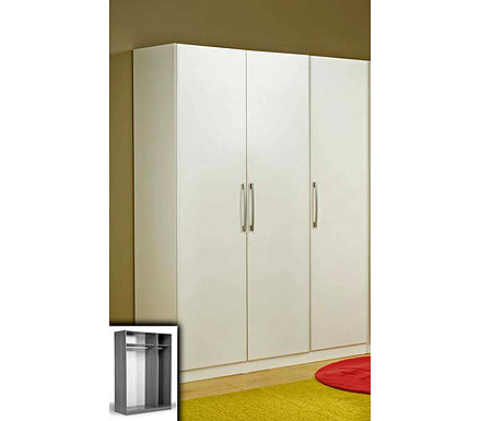 Parisot Meubles Jay 3 Door Wardrobe in White