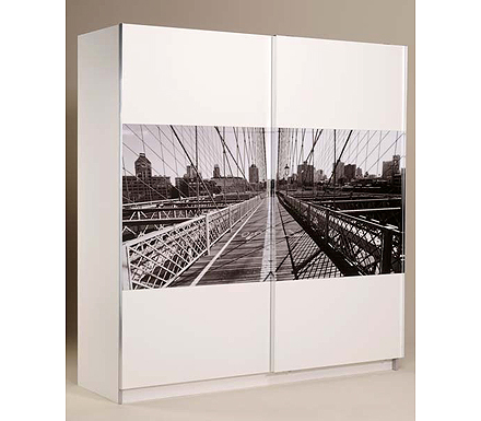 Parisot Meubles Manhattan Sliding 3 Door Wardrobe in White