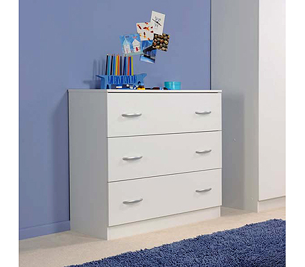 Parisot Meubles Mat 3 Drawer Chest in White
