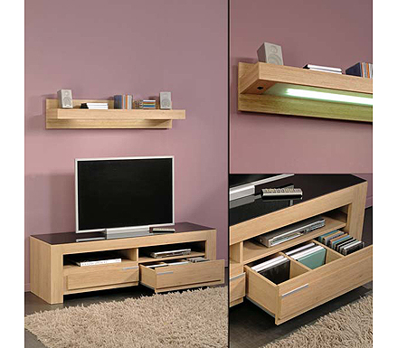 Parisot Meubles Matrix TV Unit in Natural Oak - WHILE STOCKS LAST!