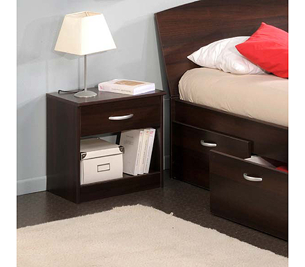 Parisot Meubles Matty Bedside Table in Dark Walnut - SPECIAL