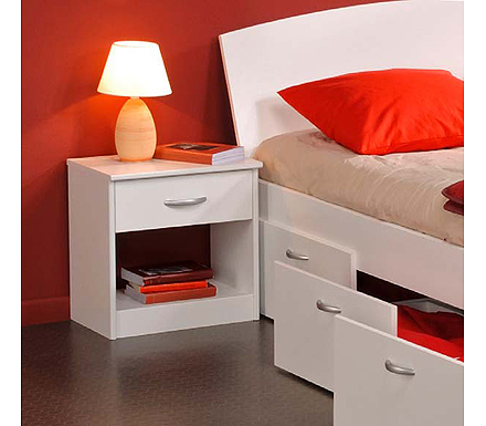Matty Bedside Table in White