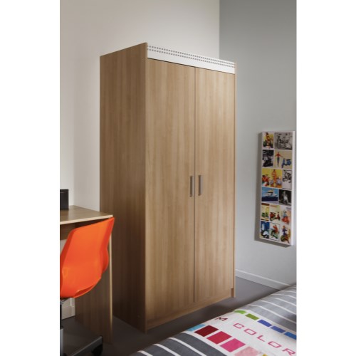 Parisot Meubles Parisot Giga 2 Door Wardrobe Bruges and White