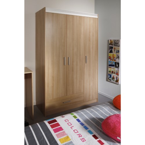 Parisot Meubles Parisot Giga 3 Door 1 Drawer Wardrobe in Bruges