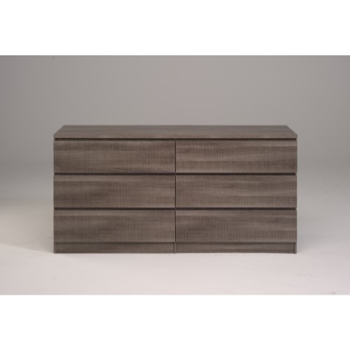 Parisot Meubles Parisot Home 6 Drawer Chest in Liquorice and Oak