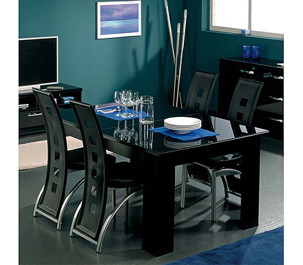 Parisot Meubles Pia Black Extending Dining Table