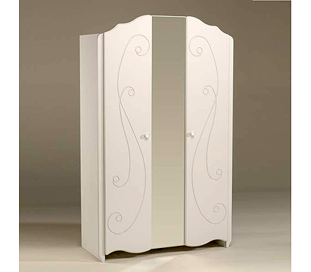 Parisot Meubles Polyanna White 3 Door Mirrored Wardrobe
