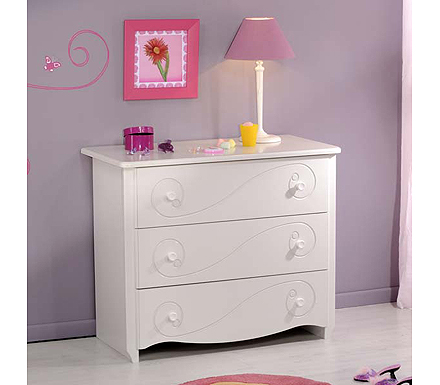 Parisot Meubles Polyanna White 3 Drawer Chest