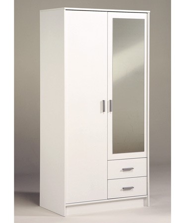 Parisot White Wardrobe wirth Mirror and Drawers