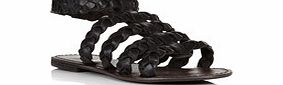 Park Lane Black multi-strand plaited sandals