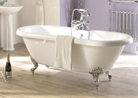 Double Ended Roll Top Bath with Chrome Feet