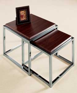 Parker Chrome and Walnut Effect Cont Nest