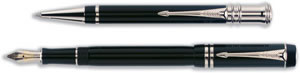parker Duofold Fountain Pen Platinum Trim Gold