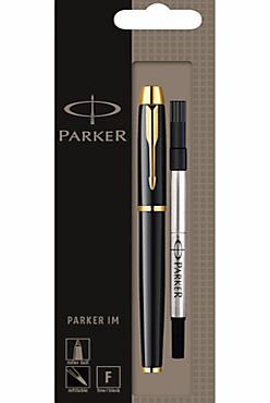 Parker IM Gilt Rollerball Pen, Black