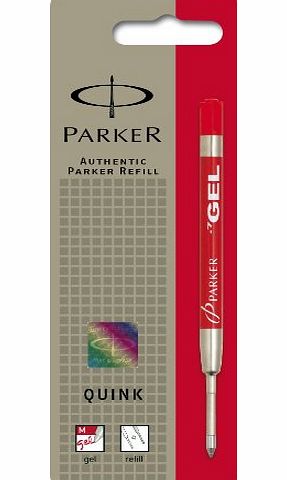 Parker Quink gel medium point red ink refill for Parker ballpens x 1 single refill