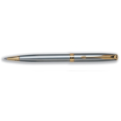 parker Sonnet Ball Pen Gold Trim Stainless Steel