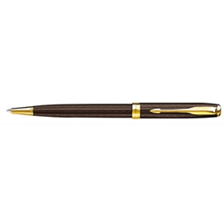 Sonnet Chiselled Chocolate Ball Pen Gold