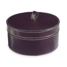 Parks of London bowl in dark brown leather