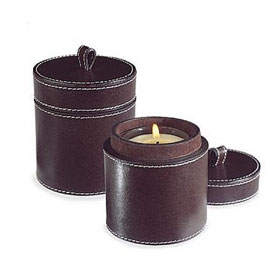 brown small leather container