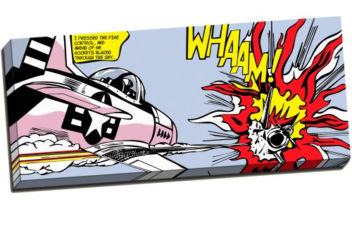 Parrot Print Framed Canvas Roy Lichtenstein Whaam! Dogfight Pop Art Print (76 x 41cm / 30 x 16``)