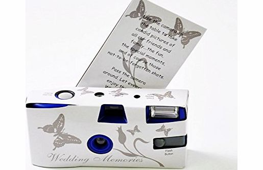party supplies 10 Wedding Disposable Cameras With Many Designs to Choose 35mm,36Exp (White Silver Hearts)