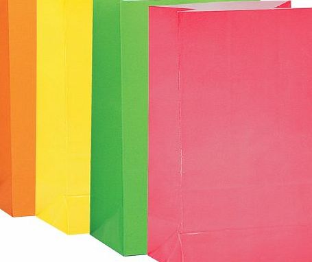 partyman 10 Neon Bright Paper Party Loot Gift Bags