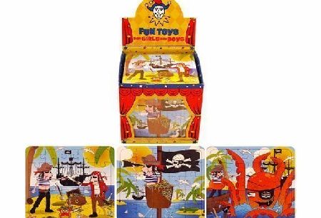 Partyrama 6 Pirate Puzzles Toys Gift Favours Childrens Kids Party Bag Fillers