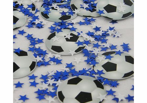 Partyrama Footballs With Blue Stars Table Confetti