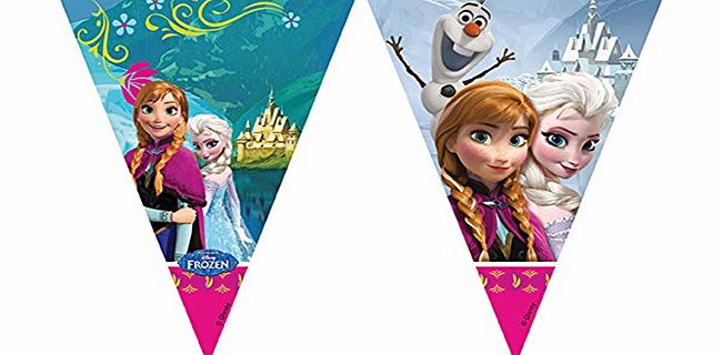 Partyrama Frozen Triangle Flag Banner 9 Inches Disney Characters Elsa Anna Olaf Brand New Official Licensed Item 72025