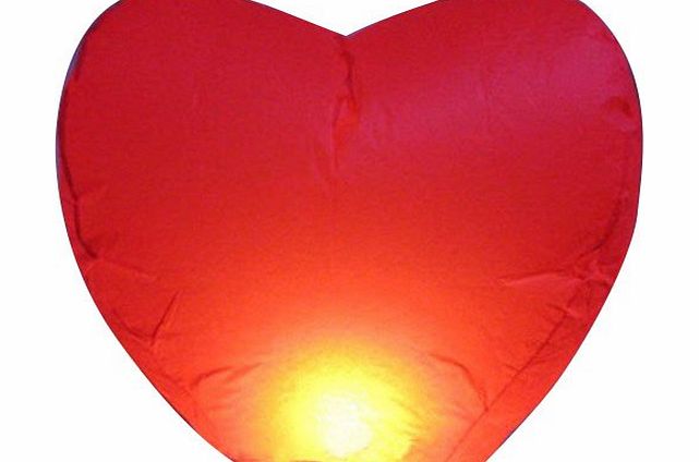 Partyrama Generic Red Love Heart Pattern Flying Sky Lantern/Kongming Light