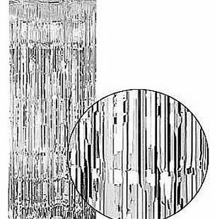 Partyrama Silver Metallic Shimmer Curtain 3ft x 8ft - Single