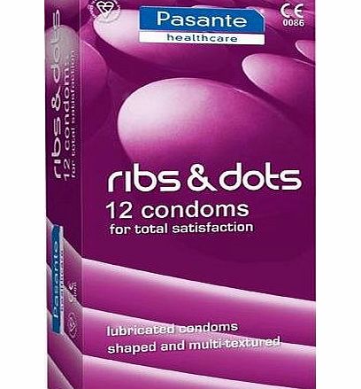 Pasante Ribbed and Dotted condoms x12