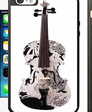 pattayamart Case Cover Design Violin VI5 for Iphone 5 5s Border Rubber Silicone Case Black@pattayamart