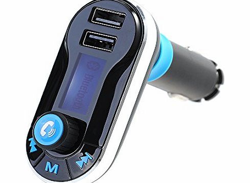 Patuoxun Bluetooth MP3 Player FM Transmitter Hands-free Car Kit Charger for iPod/iPhone, Samsung, iPad, Nokia and other mobile devices -Silver