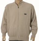 Beige Full Zip Wool Lined Sweater