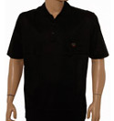 Black Cotton Short Sleeve Polo Shirt