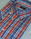 Blue/White & Red Check Short Sleeve Shirt