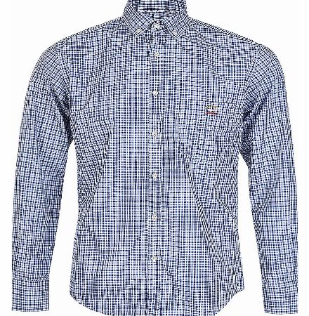 Checkered Blue Pocket Logo Shirt