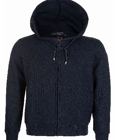 Hooded Logo Sleeve Top Navy