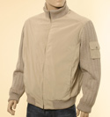 Paul & Shark Mens Beige Mixed Material Padded Bomber Jacket