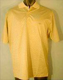 Mens Beige With Navy Lines Polo Shirt