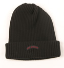 Mens Black Ribbed Knitted Hat