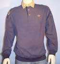 Mens Blue & Beige Long Sleeve Rugby Shirt