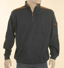 Paul & Shark Mens Navy & Tan 1/4 Zip High Neck Cotton Top