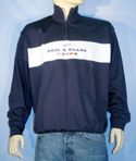 Mens Navy & White High Neck Long Sleeve Sweatshirt