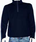 Mens Navy 1/4 Zip High Neck Pure Wool Sweater