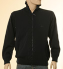 Mens Navy Full Zip High Neck Sweater with Removable Sleeves